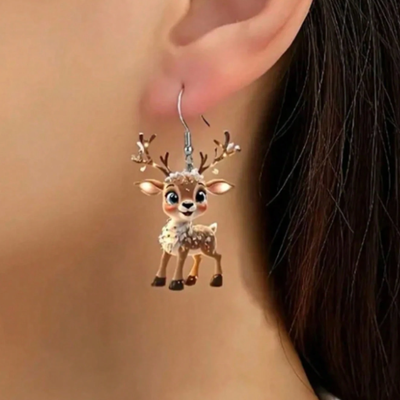 Beautiful Reindeer Christmas Earrings