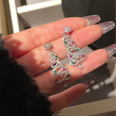 Sparkling Christmas Tree Earrings