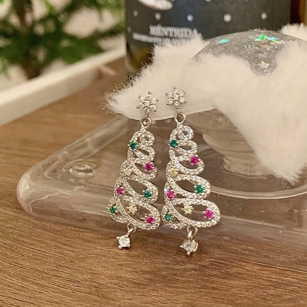 Sparkling Christmas Tree Earrings