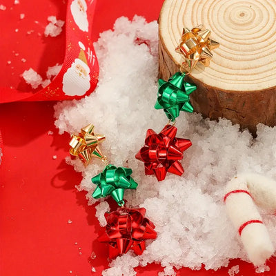 Christmas Gift Bow Earrings