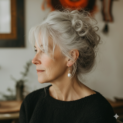 Vintage Pearl Golden Threads Earrings