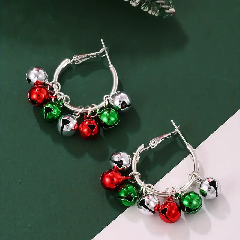 Christmas Jingle Bell Hoop Earrings
