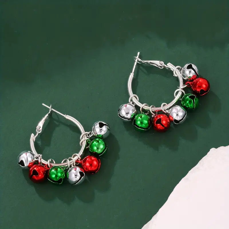 Christmas Jingle Bell Hoop Earrings