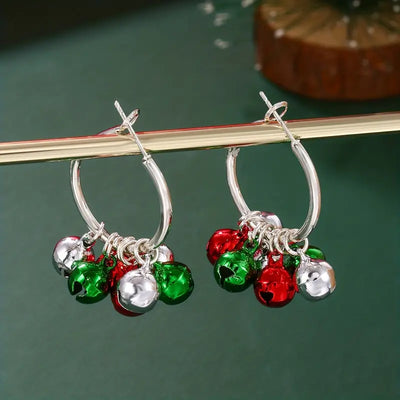 Christmas Jingle Bell Hoop Earrings