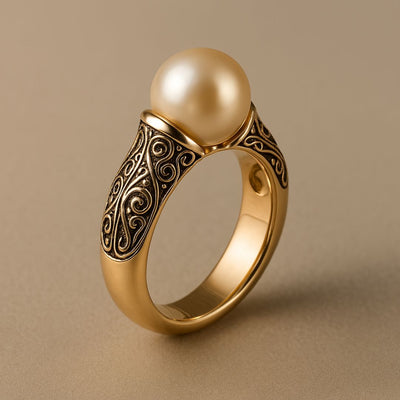 Vintage Pearl Golden Ring